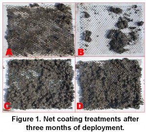 Figure 1. Net coating treatments after three months of deployment