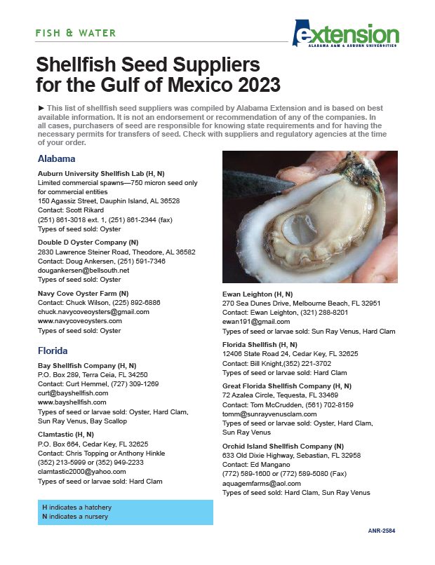 2019 Gulf of Mexico Seed Suppliers
