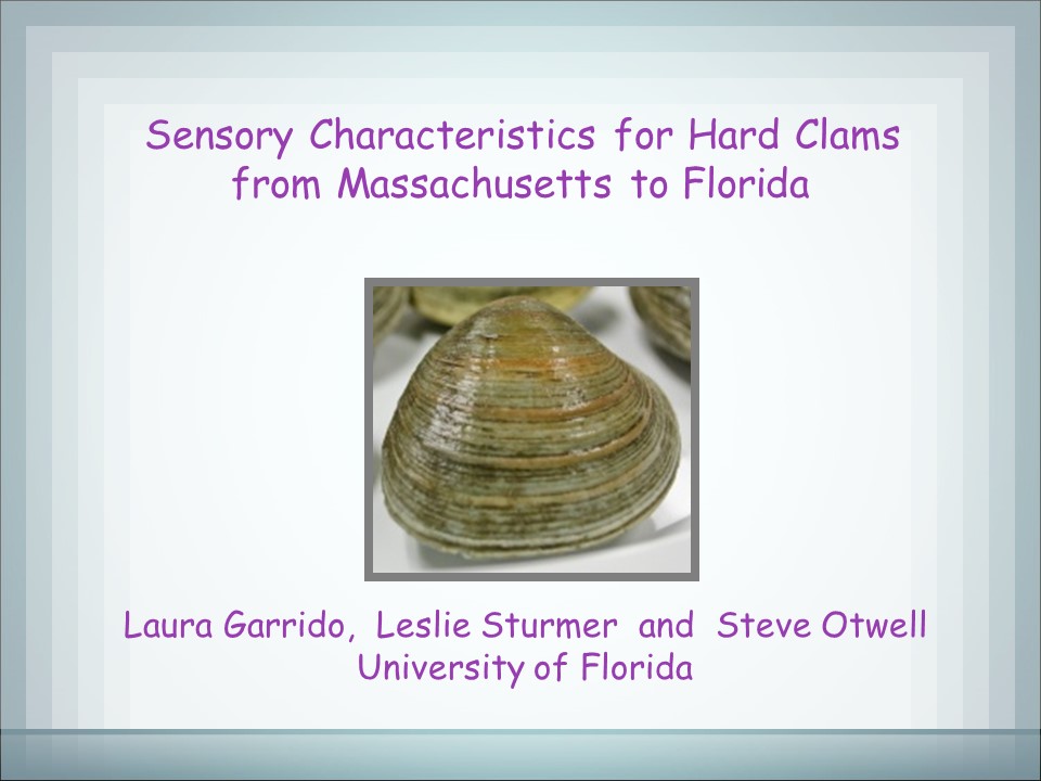 Characteristics for Hard Clams from Massachusetts to Florida PICTURE