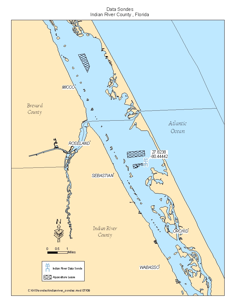 Map of Monitoring Stations in Indian River (Indian River County)